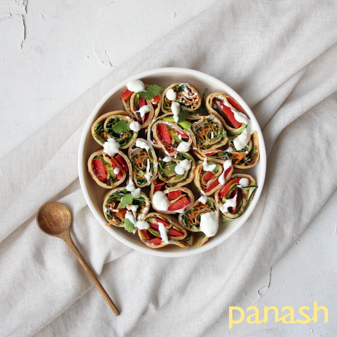 Frisse pannenkoek groente-wraps