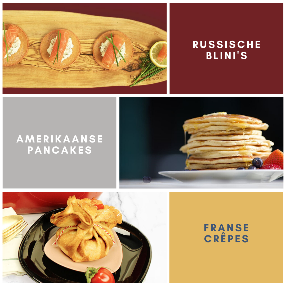 russische blini's amerikaanse pancakes franse crêpes
